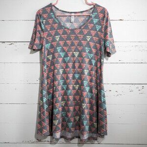 LuLaRoe XXS Multi-Color Abstract Patterned Short Sleeve Top Tunic